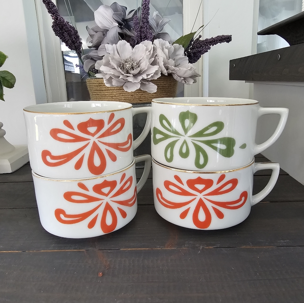 Vintage Lefton China set of 4 cups